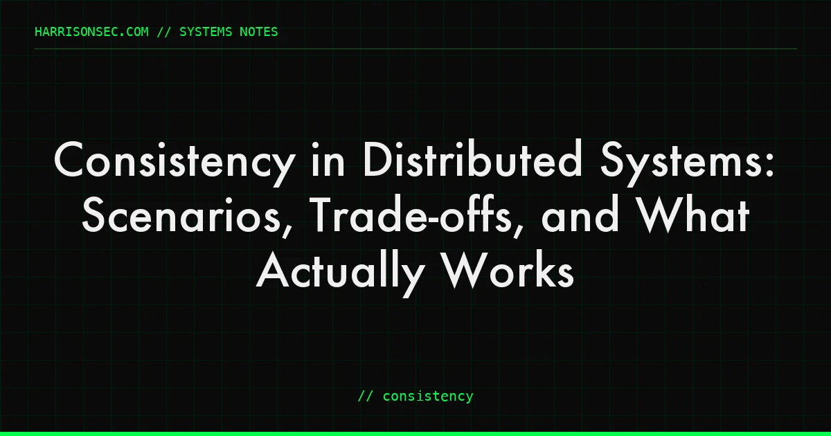Consistency in Distributed Systems: Scenarios, Trade-offs, and What Actually Works
