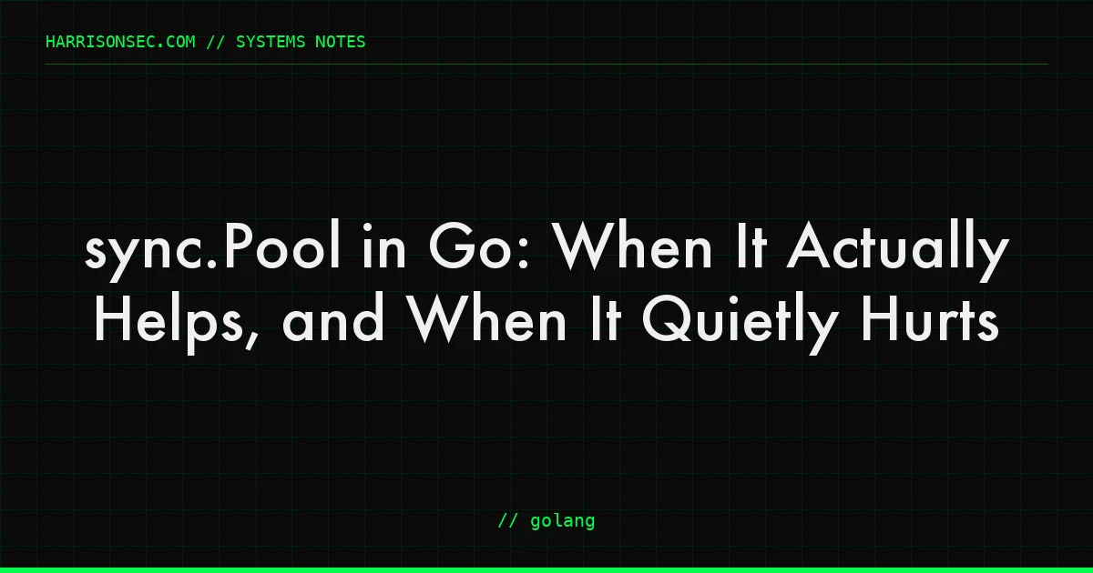 sync.Pool in Go: When It Actually Helps, and When It Quietly Hurts