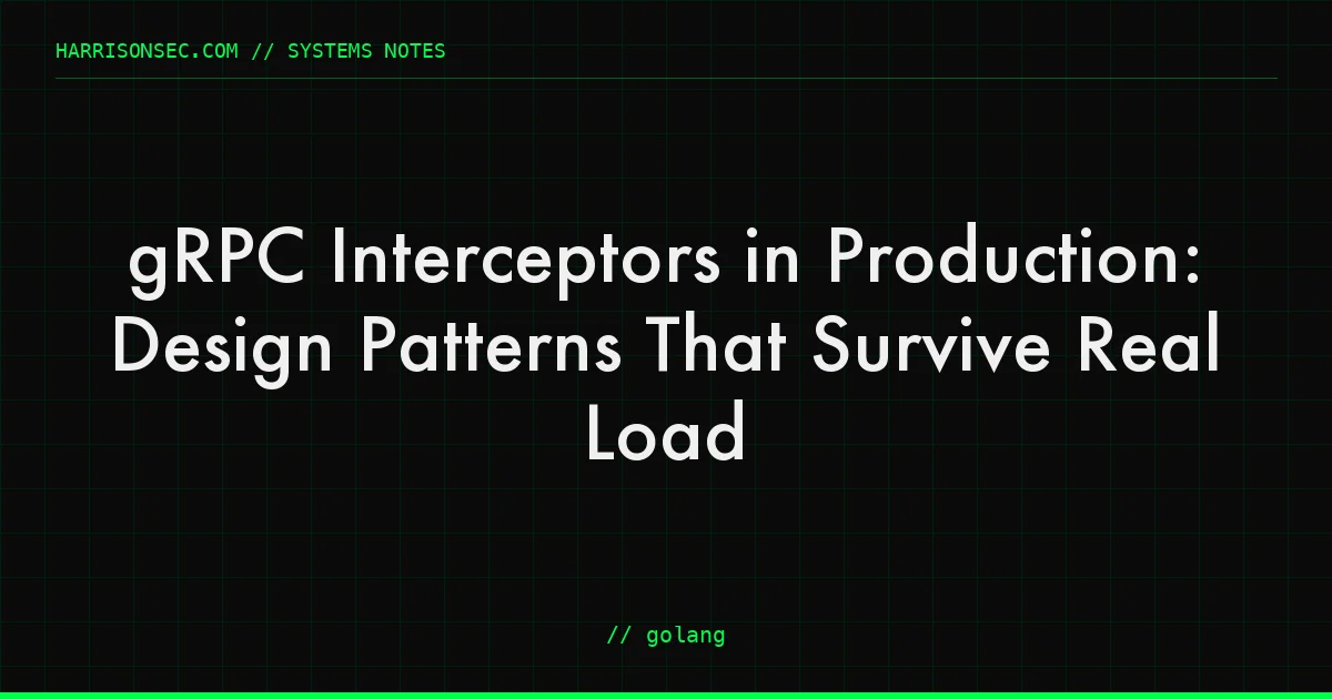 gRPC Interceptors in Production: Design Patterns That Survive Real Load
