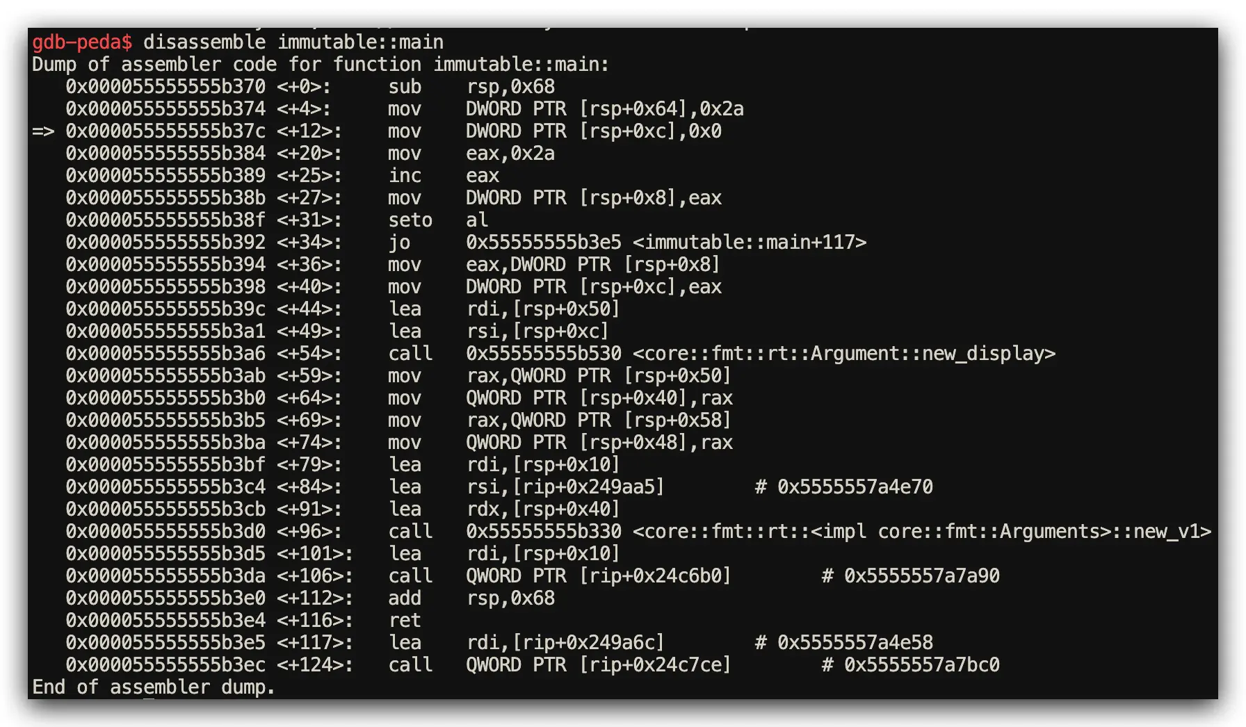 Rust immutability optimization