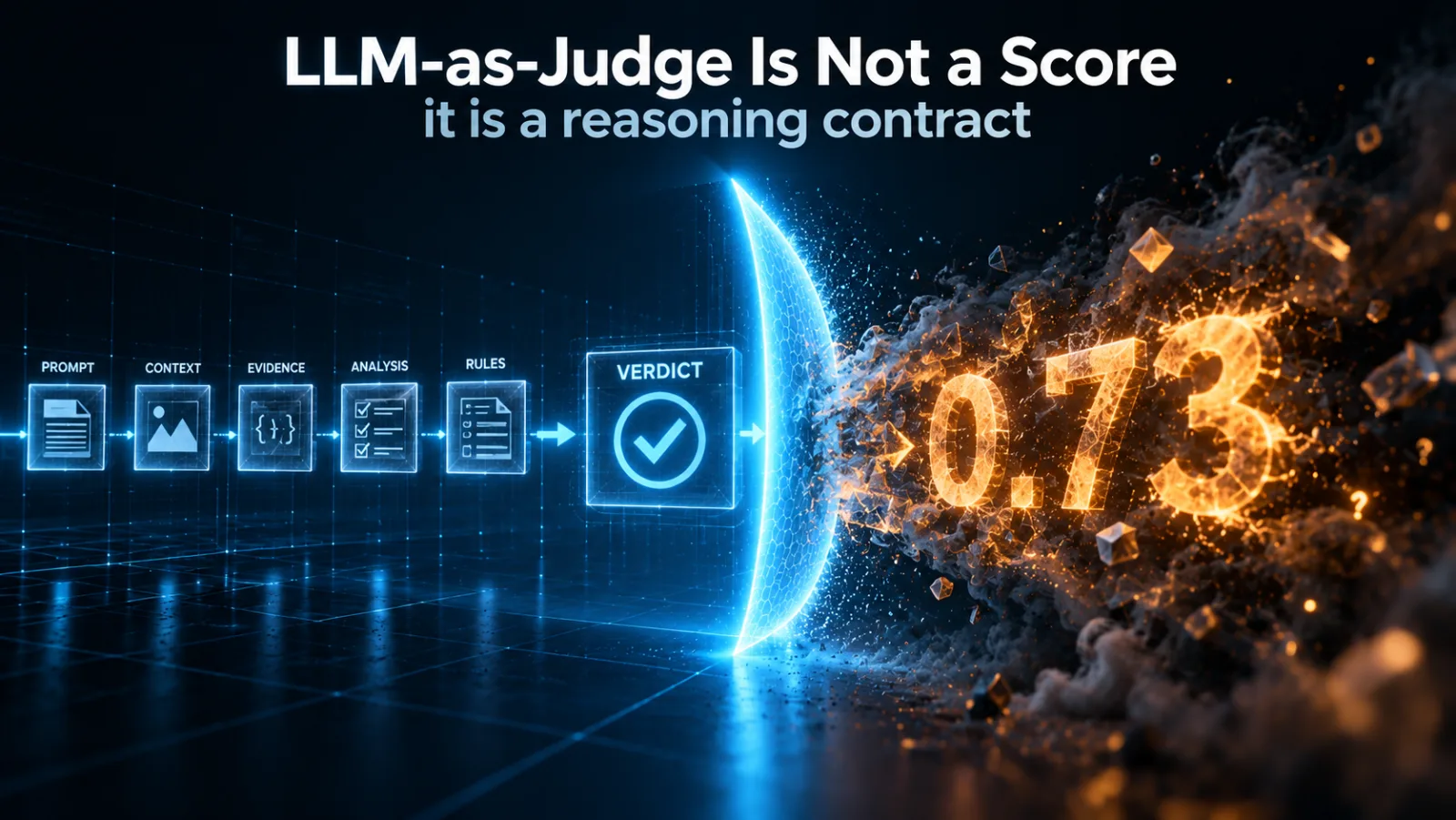LLM-as-Judge Is Not a Score. It Is a Reasoning Contract.