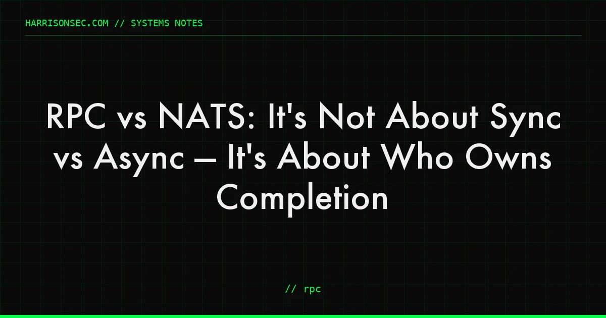 RPC vs NATS: It's Not About Sync vs Async — It's About Who Owns Completion