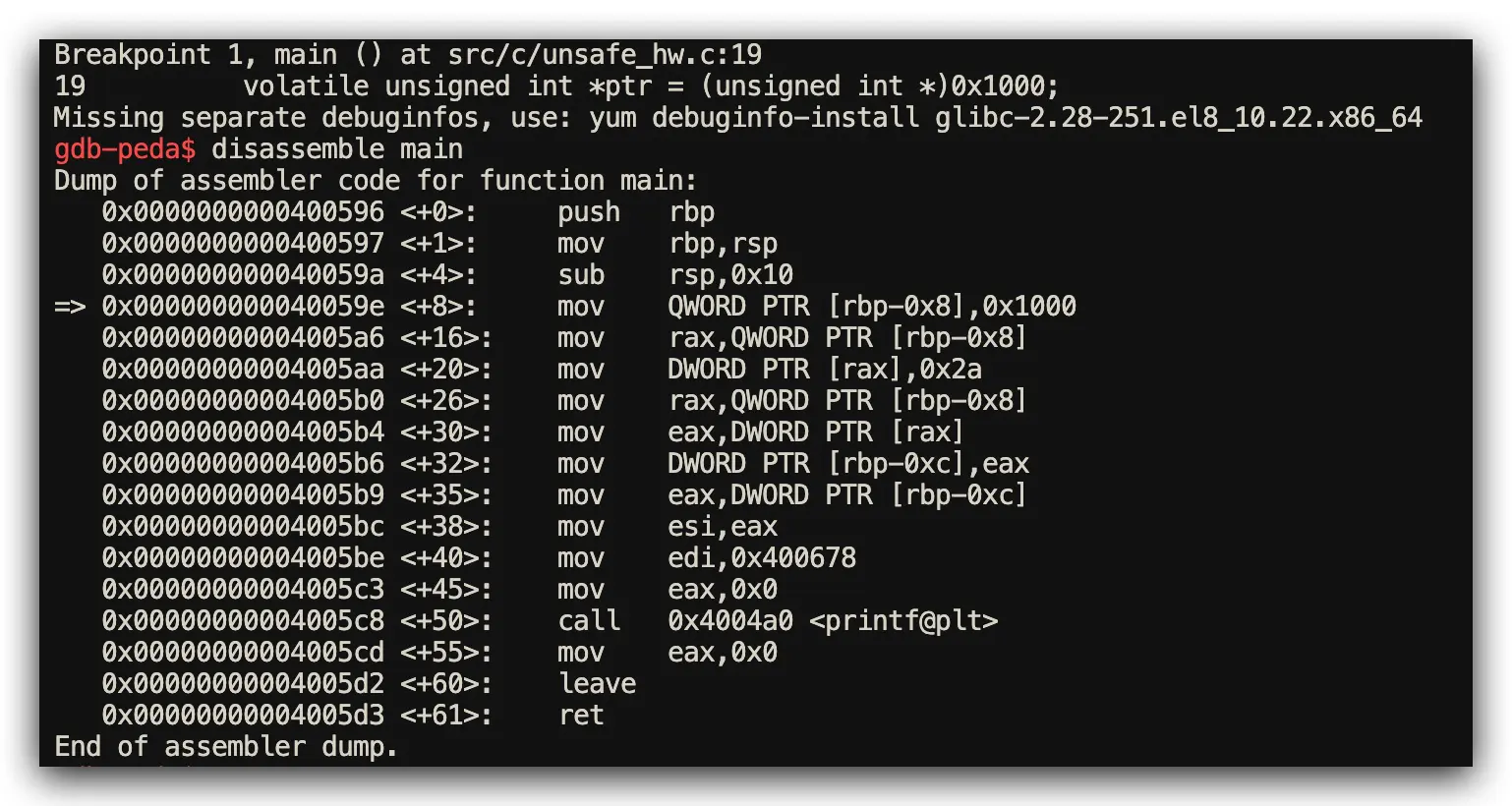 C unsafe operations